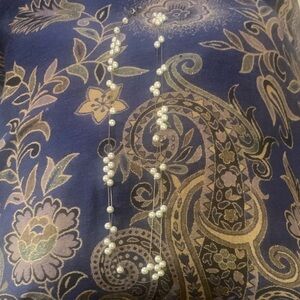 J.Crew Pearl Beaded Necklace on Paisley Print